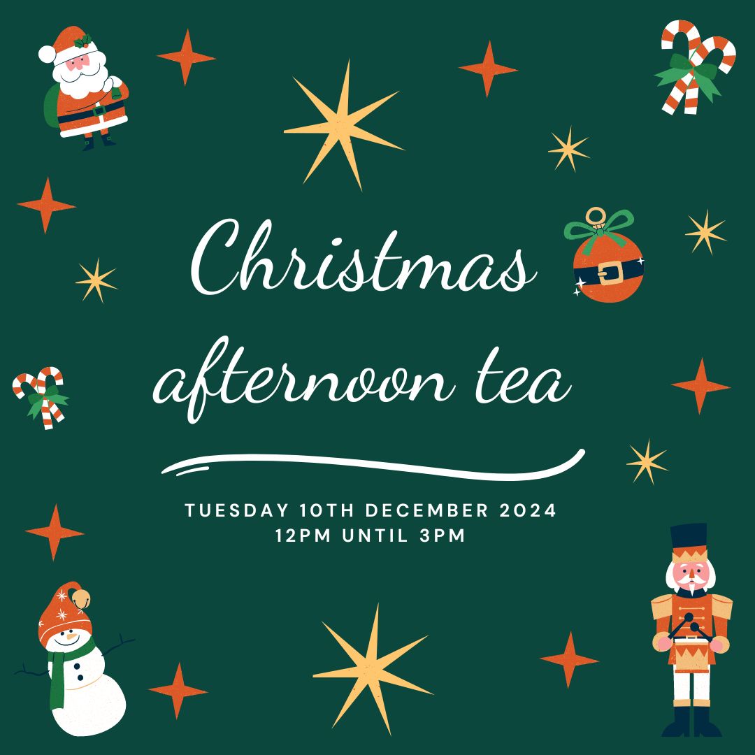 Image promoting Christmas Afternoon Tea in aid of We Are Beams taking place on Tuesday 10th December at Wilmington Community Church.