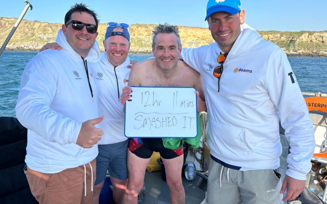 Four friends swim the English Channel for Beams!