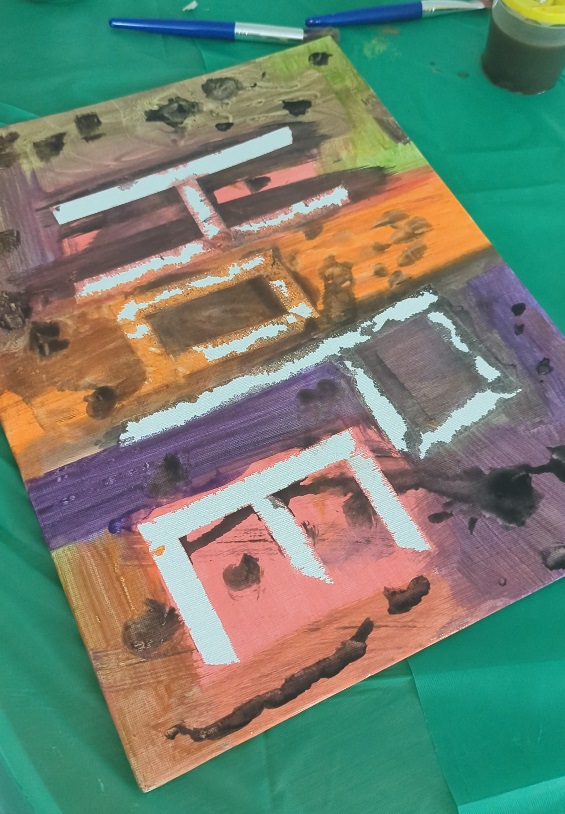 Picture of a canvas which the children have made