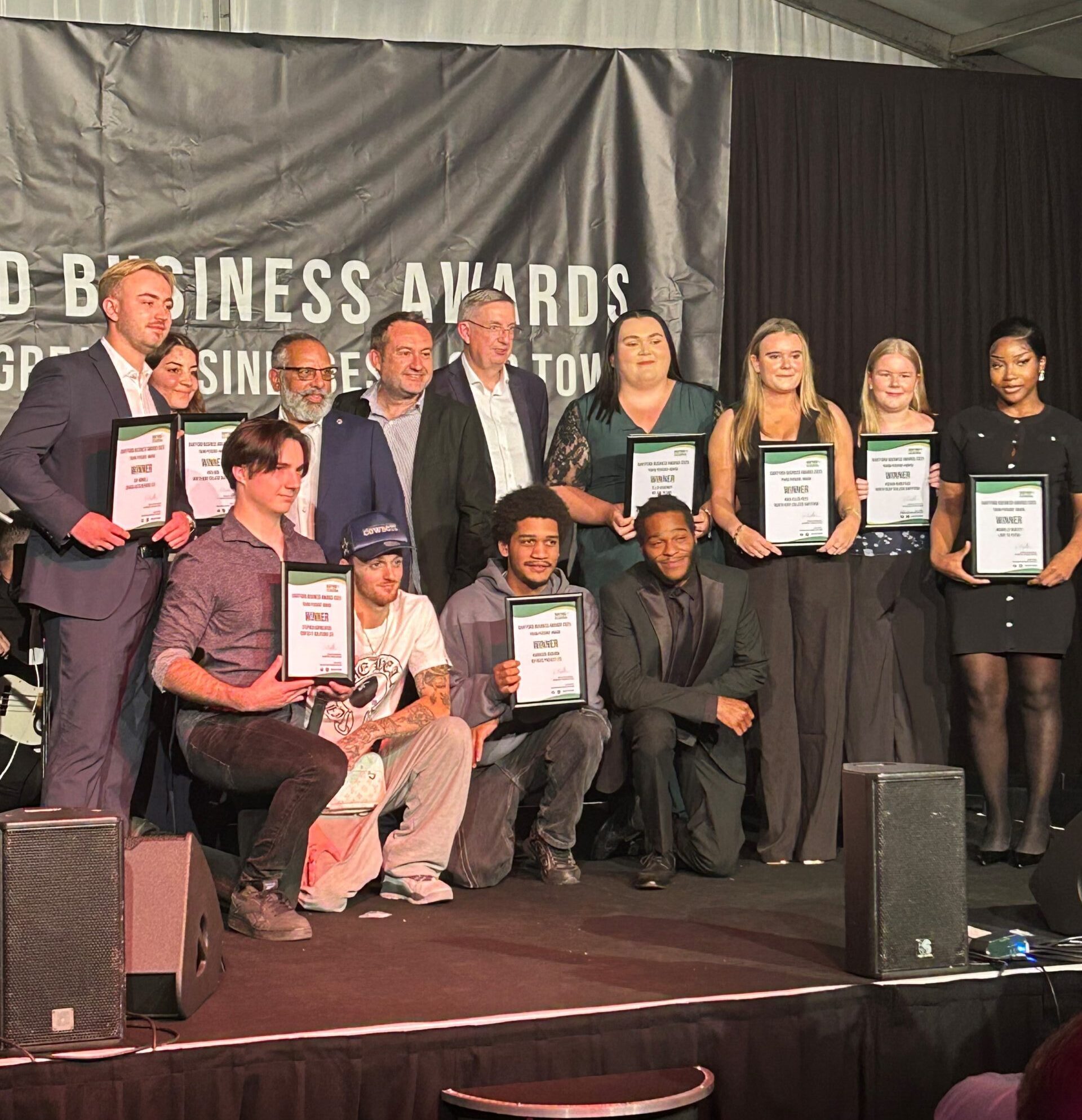 Ellie collecting her award at the Young Person Award at Dartford Business Awards.