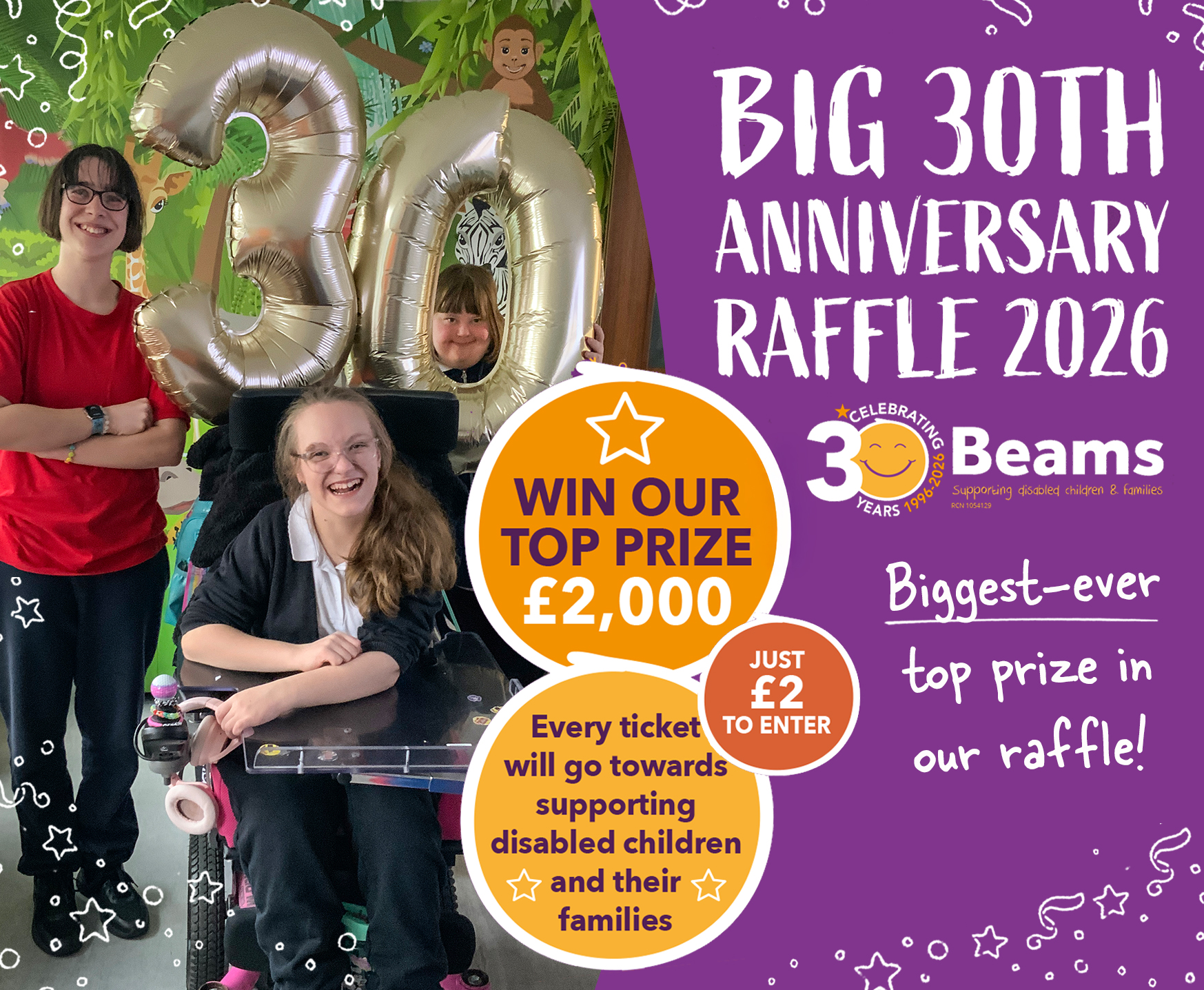 big anniversary raffle website banner image Beams Big Summer Raffle